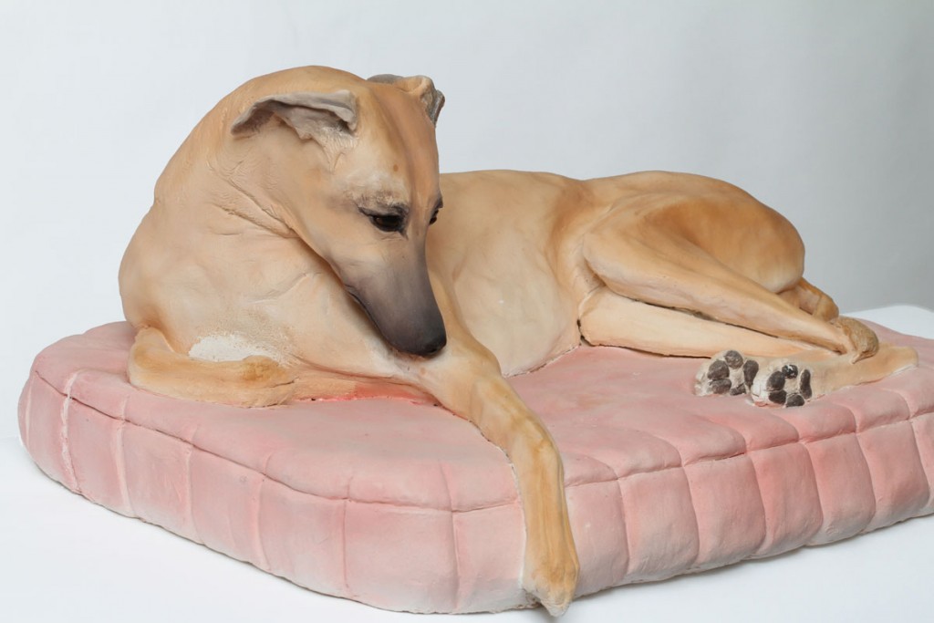 Bella the Whippet, ceramic