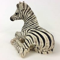 Zebra Foal, Ceramic, By Lesley Prickett