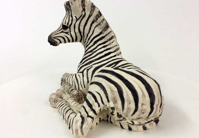 Zebra Foal, Ceramic, By Lesley Prickett